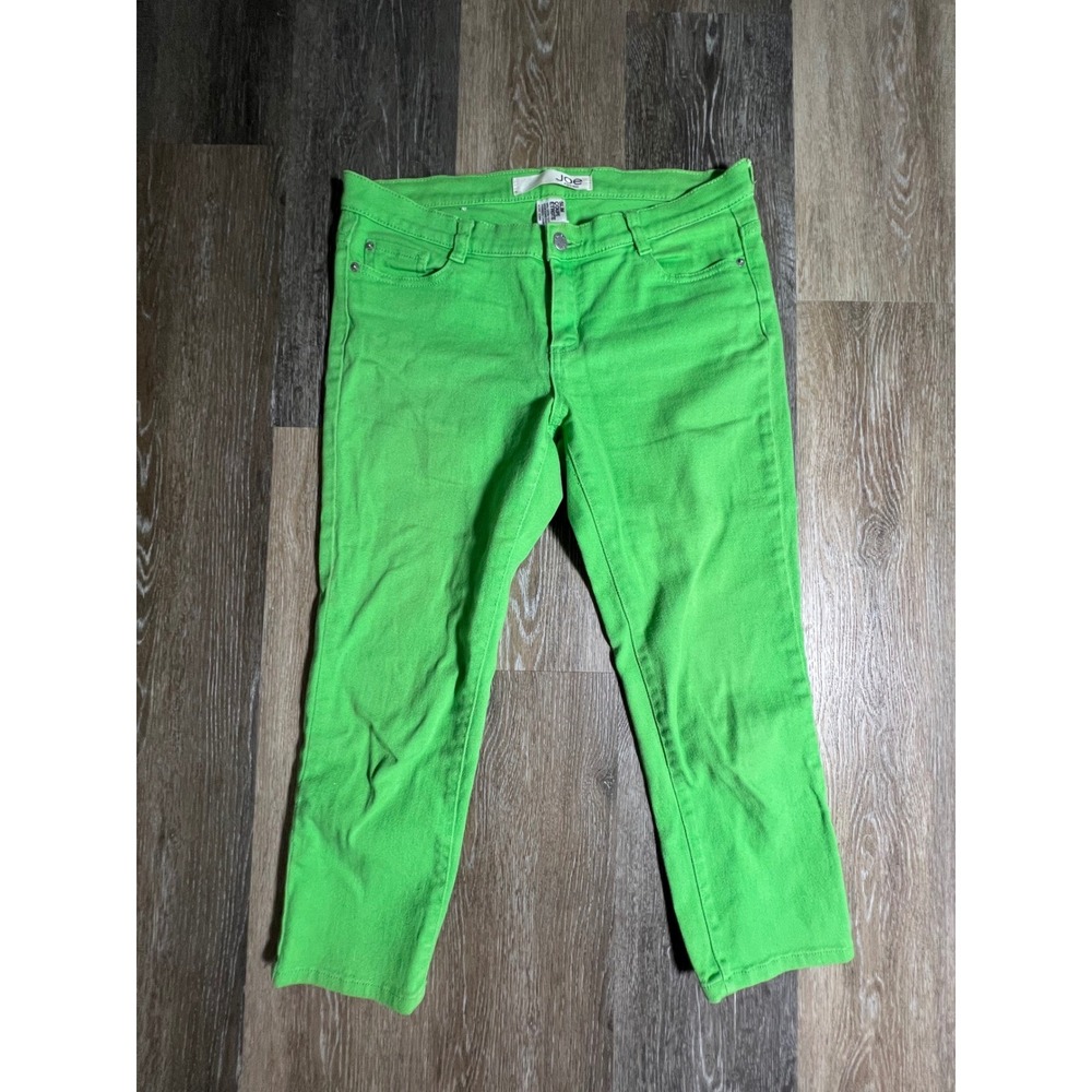 Joe‎ Fresh Slim Jeans Womens 8 Neon Green Excellent Cropped Cotton Blend Denim